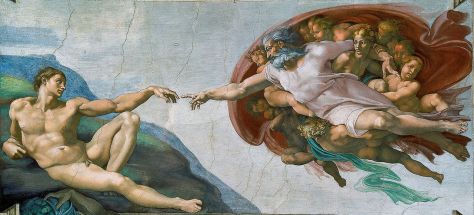 Creation of Adam, by Michelangelo. Courtesy Wikipedia.